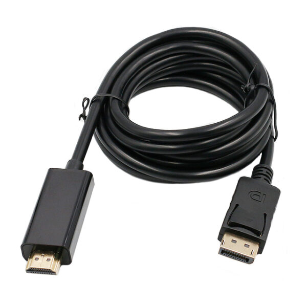 Conqueror Cable Display to HDMI Male to Male,GOLD,4K 30HZ,  1.8 Meter Black - C133B