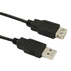 Conqueror USB Extension Cable Male to Female Nickel Plated 2 Meter Black - C15B