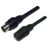 Conqueror RF Coaxial Cable 9.5mm TV Plug to 9.5mm TV Jack Male to Female 1.5 Meter Black - C28