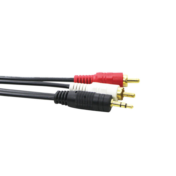 Conqueror Cable 3.5mm Audio Jack to 2x RCA Stereo 3 Meter Black - C31B
