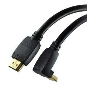 Conqueror HDMI Cable 4K High Speed Ethernet and Audio Gold Plated Connectors Angled Side 1.8 Meter Black - C46A