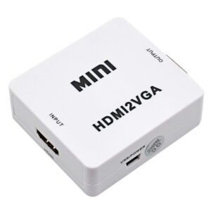 VGA to HDMI Female to Female Converter 1080P Video Converter Adapter for HDTVs, Monitors, Laptops, Desktops, Computers with Audio and Power - G167B