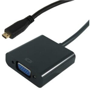 Micro HDMI to VGA Male to Female Converter for Computer, Desktop, Laptop, PC, Monitor, Projector and more with Audio and Power  - G191