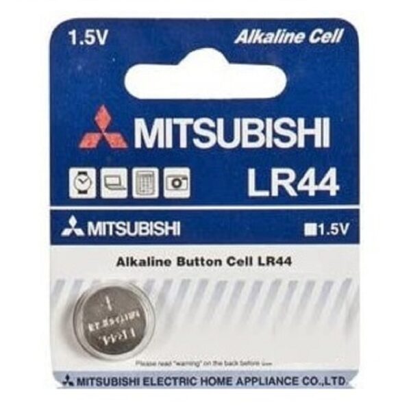 Mitsubishi Alkaline Button Cell Battery  1.5 Volt for Watches, Cameras AG13 Pack of 10 - LR44