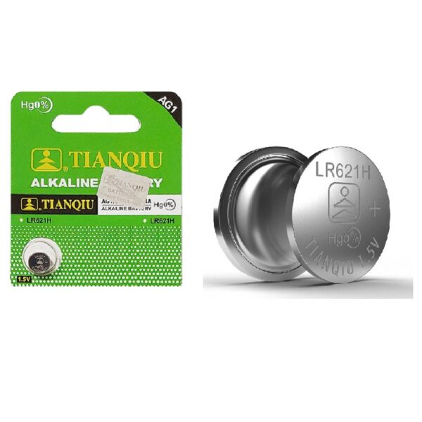 Tianqiu Alkaline Button Cell Battery  1.5 Volt  LR621H, AG1 Pack of 10 - 364
