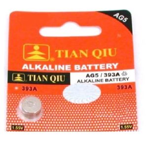 Tianqiu Alkaline Button Cell Battery  1.5 Volt for Watches, Cameras AG5 Pack of 10 - 393
