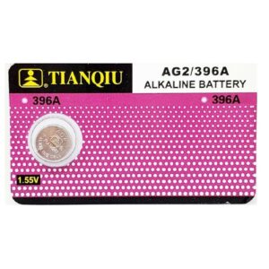 Tianqiu Alkaline Button Cell Battery  1.5 Volt for Watches, Cameras AG2 Pack of 10 - 396
