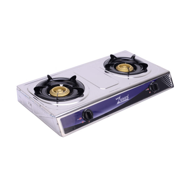 Besse Electric Gas Stove Double Burner Stainless Steel - 2050A