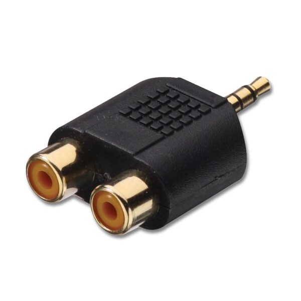 Plug Audio 3.5 mm Male Plug to 2 x RCA Female Adaptor Connector - P203