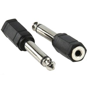 Plug Audio 3.5 mm to 6.5 mm Jack Female to Male Adapter for Microphone, Guitar, Audio and other Equipment to Adapt a Mini Stereo to a Stereo Jack - P208