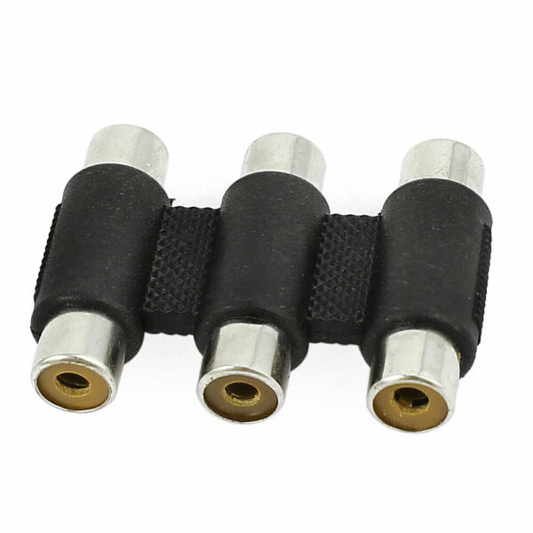 Plug Audio Video Cable Wire 3 x RCA Female to Female Connector Coupler Jack Adapter - P211