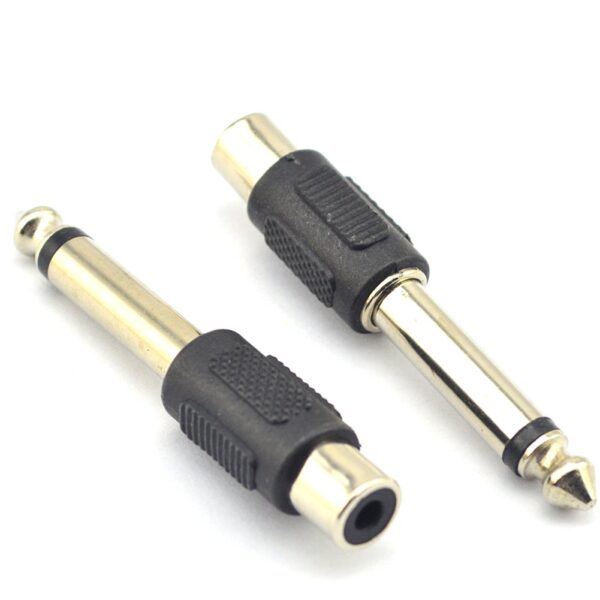 Plug RCA Female Plug to 6.5mm Male Audio Jack Adapter Connector for Mixer Microphone - P235
