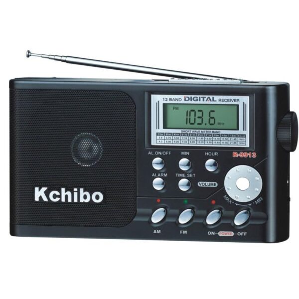 Kchibo AM / FM Radio Portable with Alarm Black - 9913